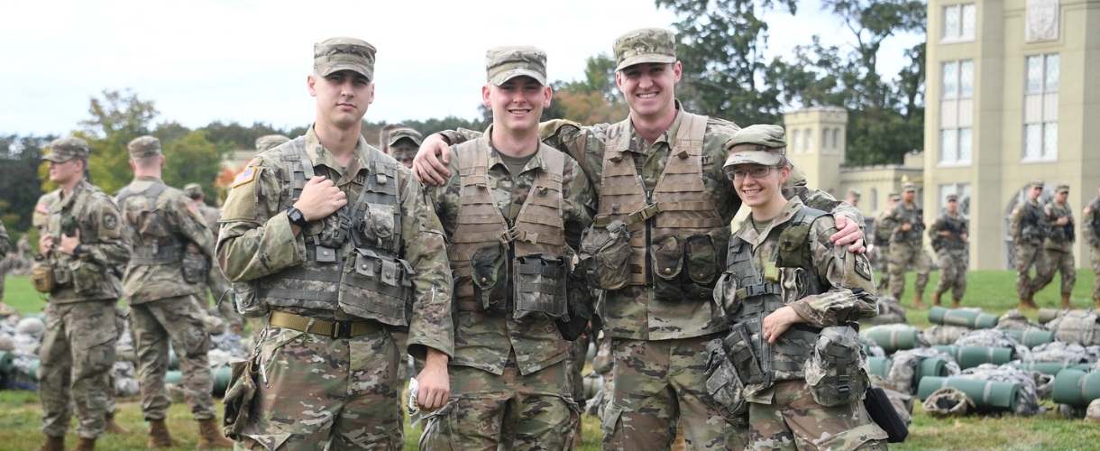 Cadets posing for photo at FTX